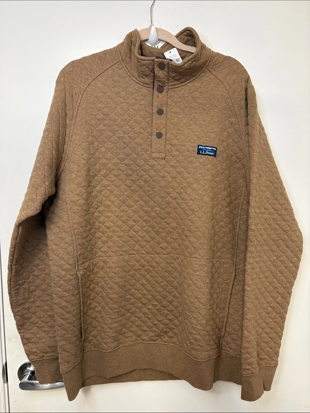 L.L BEAN MENS QUILTED SWEATSHIRT,MOCKNECK!